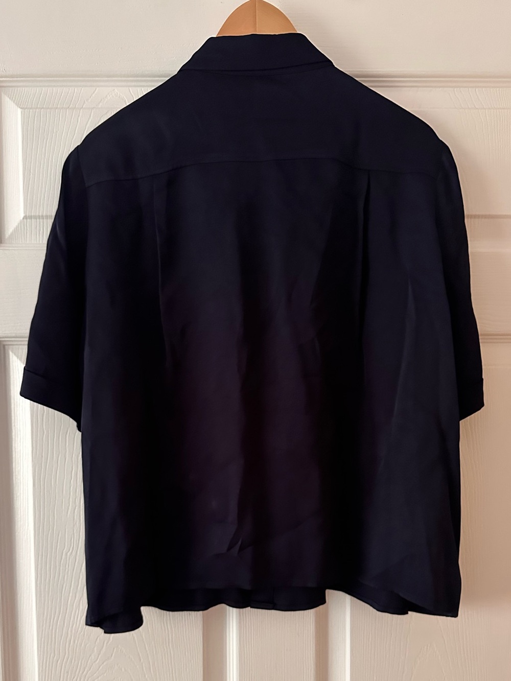 L.K. BENNETT Navy Blue Button Up Collared Shirt - Picture 8 of 10